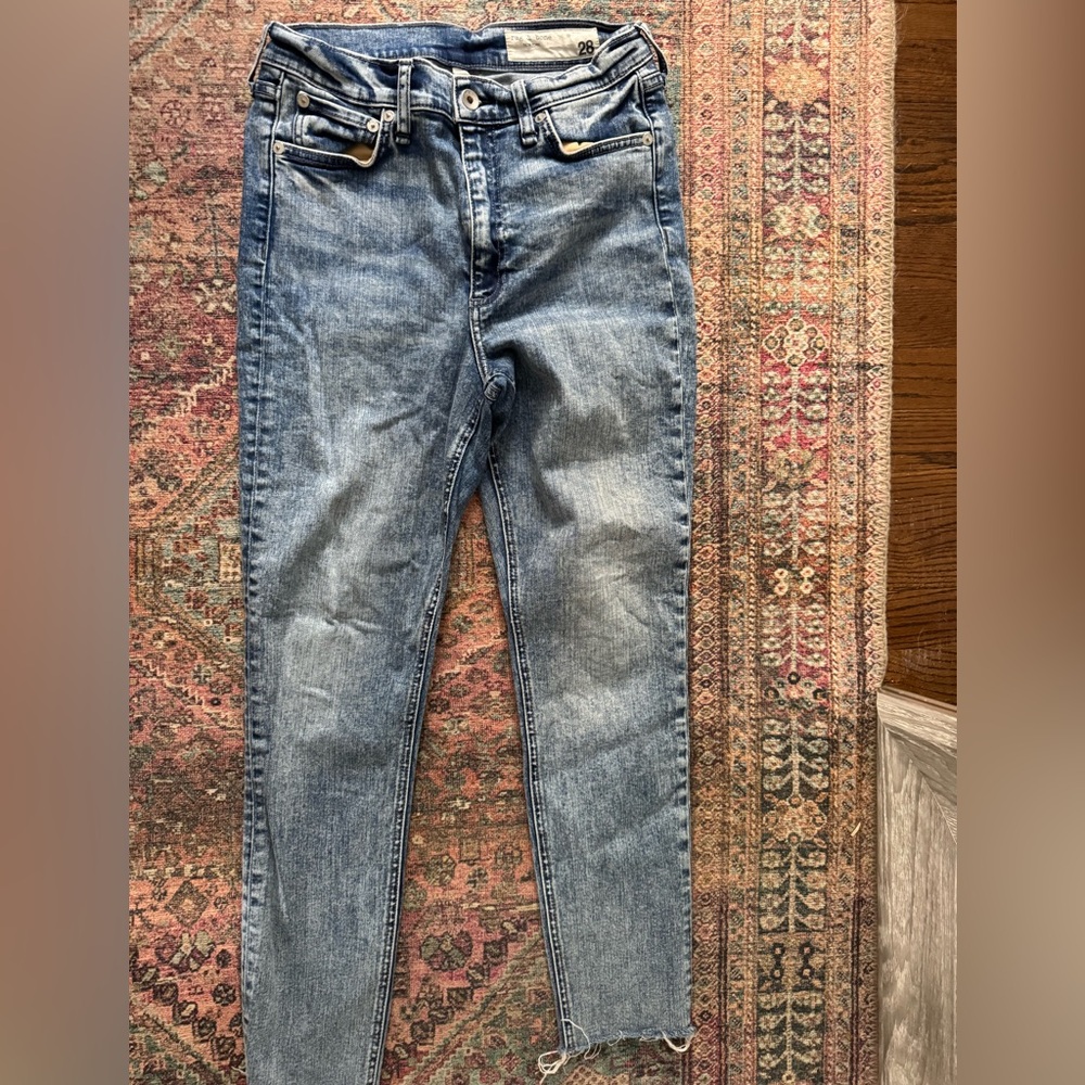 Rag & Bone Blue Skinny Jeans Distressed Style